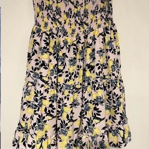 Floral Midi Dress in Yellow and Black